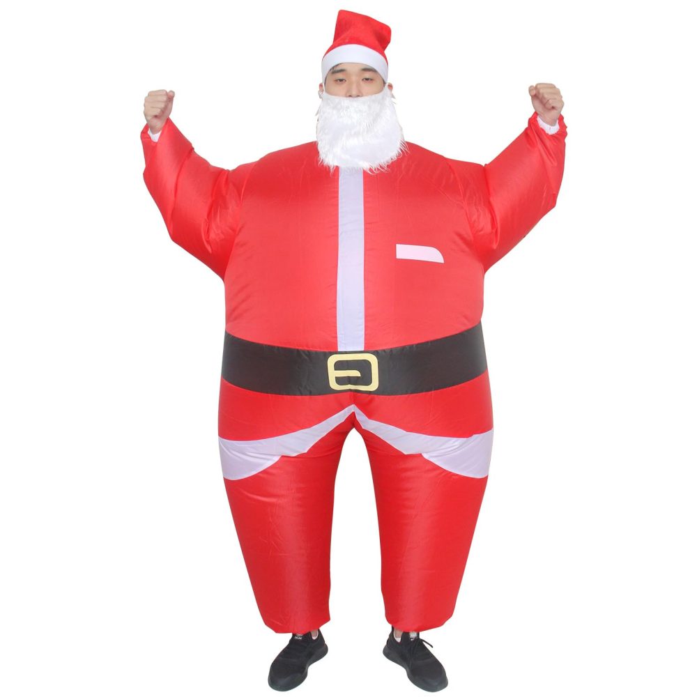 Arokibui Red Inflatable Santa Claus Costume Blow up Santa Costume Cosplay Party Halloween Costume Christmas Suit Xmas Costume Christmas Costume - Image 5