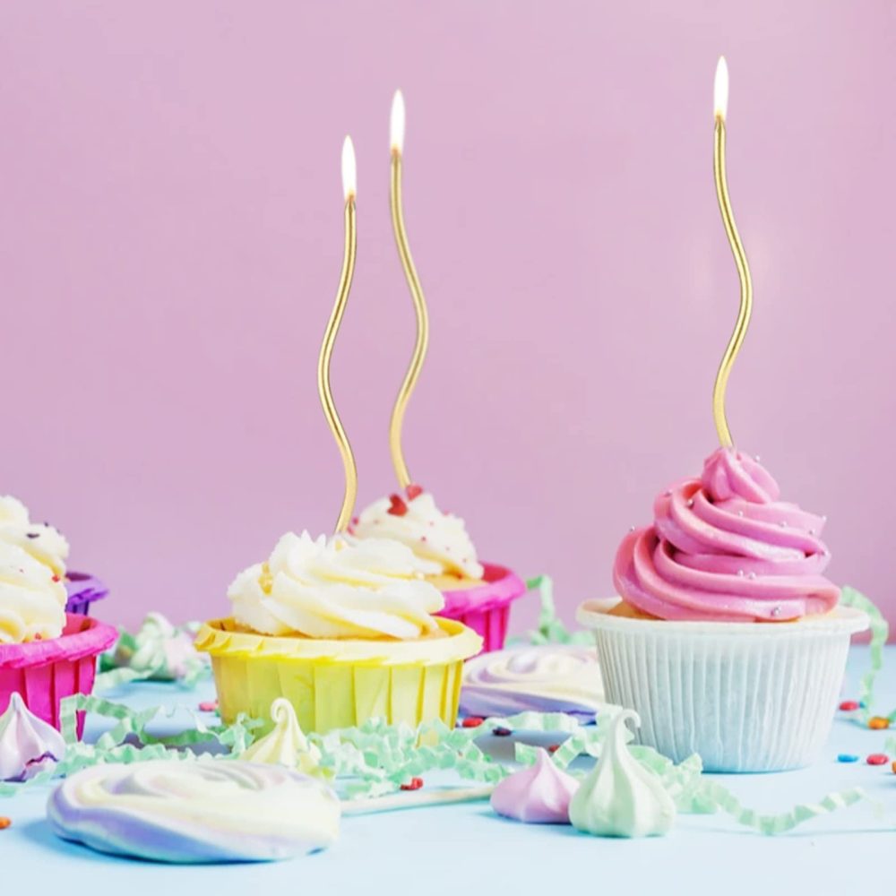 Nivofu Birthday Cake Candles, 12 Pcs Spiral Cake Candles, Twisty Birthday Candles, Metallic Long Thin Cupcake Candles with Holders for Birthday Wedding Baby Shower Party Cake Decorations - Multicolor - Image 5