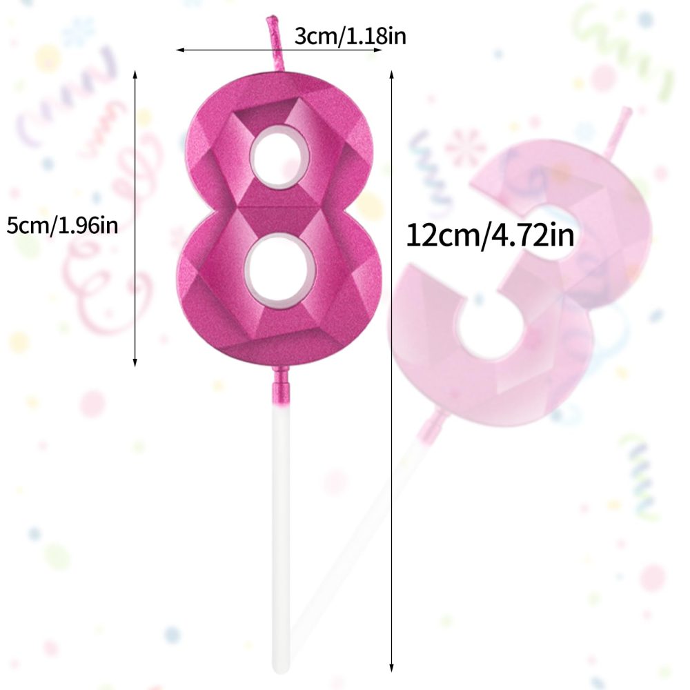 Hot Pink 50th Birthday Candles for Cake, Number 50 Candle for 50th Birthday Decorations, 3D Design Cake Topper Decor for Girls Womens Birthday Theme Party Weddings Anniversary Celebration Supplies - Image 7