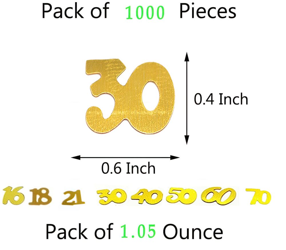 Gold 80th Birthday Confetti, 80th Anniversary Confetti,80 Number Confetti, 80th Party Confetti, Birthday Anniversary Confetti Decoration Wedding Party Table Decorations-30 g - Image 2
