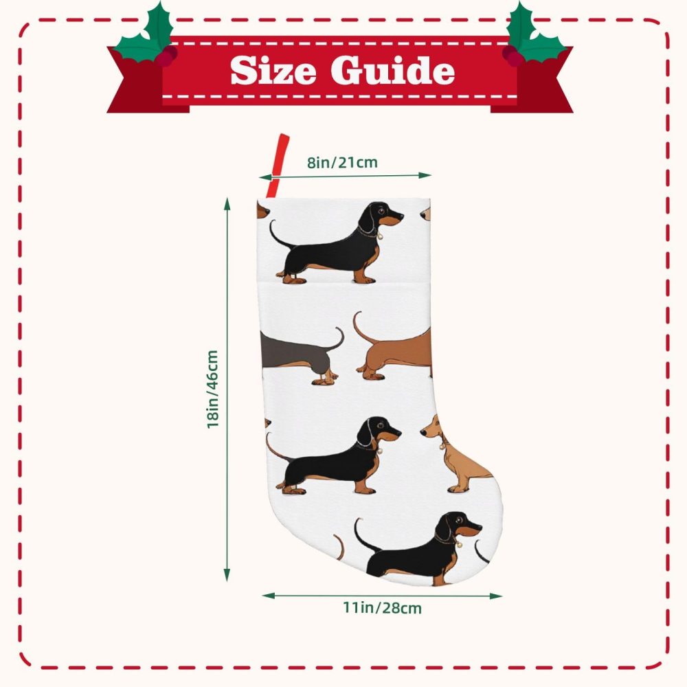 Jyckat 18 Inches Large Size Christmas Stockings, Dachshund Weiner Pet Dogs - Hold All Surprises,Christmas Decorations Stocking for Party Decoration and Xmas Day - Image 6