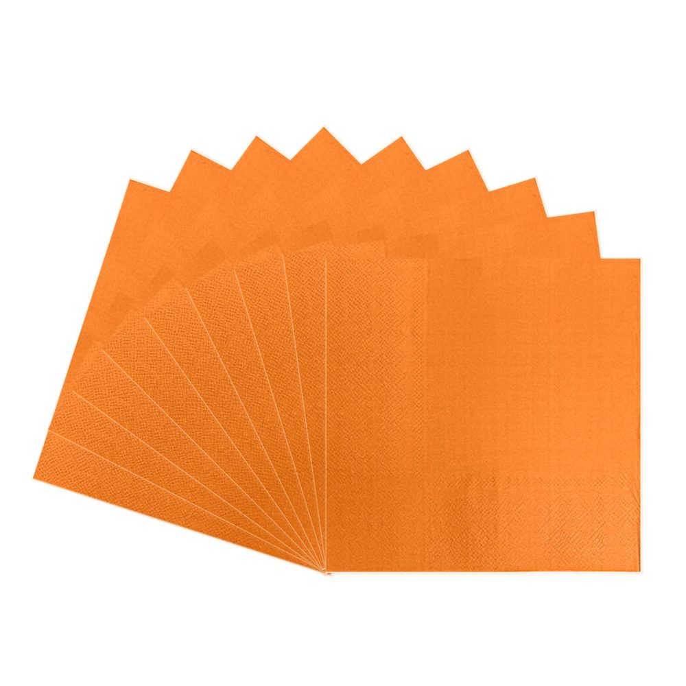 Orange Napkins 33cm,20Pcs 2Ply Solid Colour Party Paper Napkins Orange,Beverage Luncheon Napkins Serviettes Napkins Dinner Napkin Cocktail Napkins Bar Napkins for Caddy,Birthday Parties