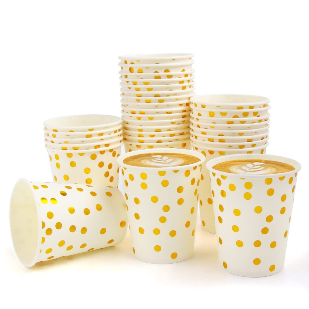 SULOLI Paper Cups, 60 Pack 9 Ounce Gold Cups Hen Do Cups Party Cup Hen Party Cups for Party Decoration - Image 7