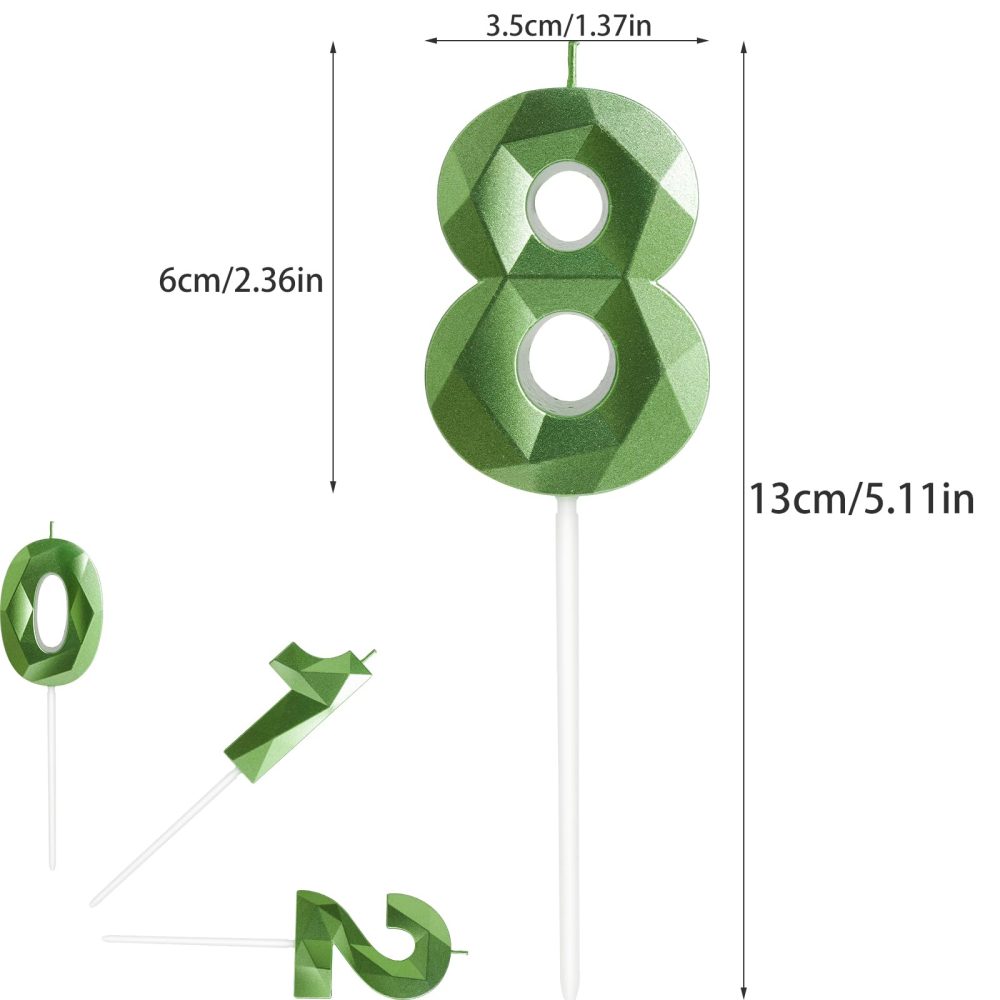 16th Birthday Candles, Number 16 Candle, Dark Green Candles, Birthday Candle for Cake, Happy Birthday Candle, Cake Candles Cake Topper Decorations for Birthday Party Wedding Anniversary Celebration - Image 7