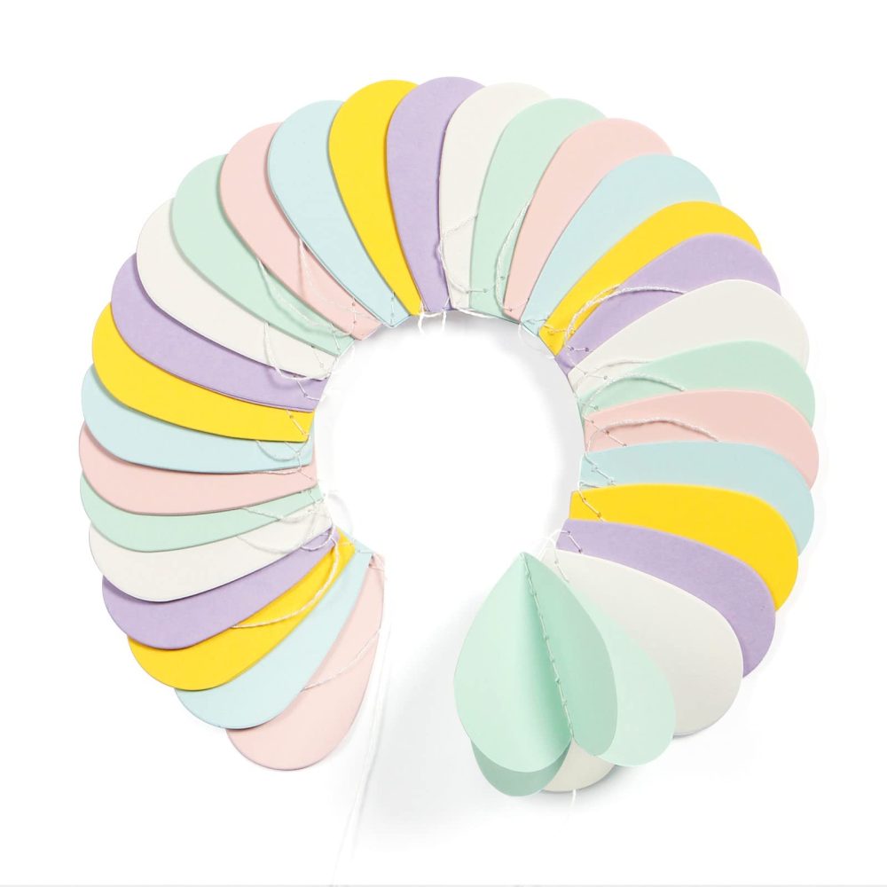 Pastel-Rainbow Party-Decorations 3D Heart Garland - 39Ft Yellow Blue Pink Purple Mint Hanging Paper Streamers Banner, Valentines Day Engagement Wedding Bachelorette Baby Bridal Shower Decor Lasting - Image 7