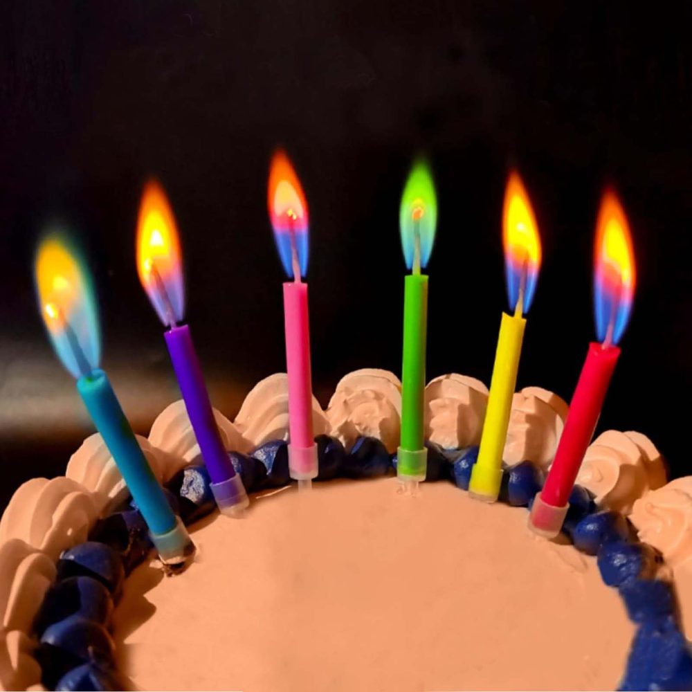 Kemladio Birthday Cake Candles Happy Birthday Candles Colorful Candles Holders Included (12, Medium)