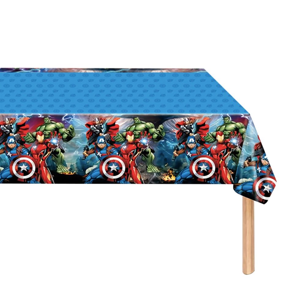 POPOYU Marvel Avengers Kids Party Table Cloth,Superhero Table Cover,SuperHero Kids Party Tableware Decorations,Captain America Party Tablecloth for Kids Boys Marvel Birthday Party Supplies