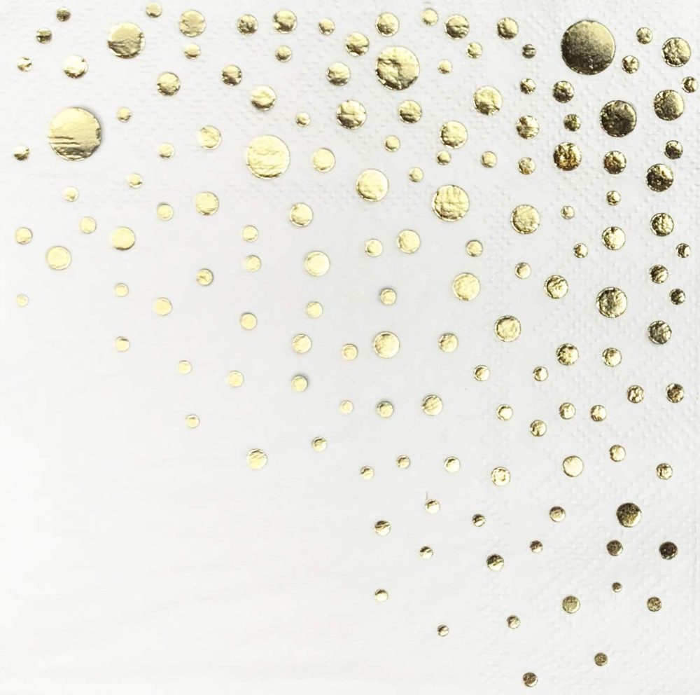 Stylish Gold Napkins -100 Pack of Gold Cocktail Napkins - Small 5x5 Inch Party Napkins - 3 Ply Disposable Gold Serviettes -White and Gold Napkins - Disposable Gold Paper Napkins for Wedding or Party - Image 4