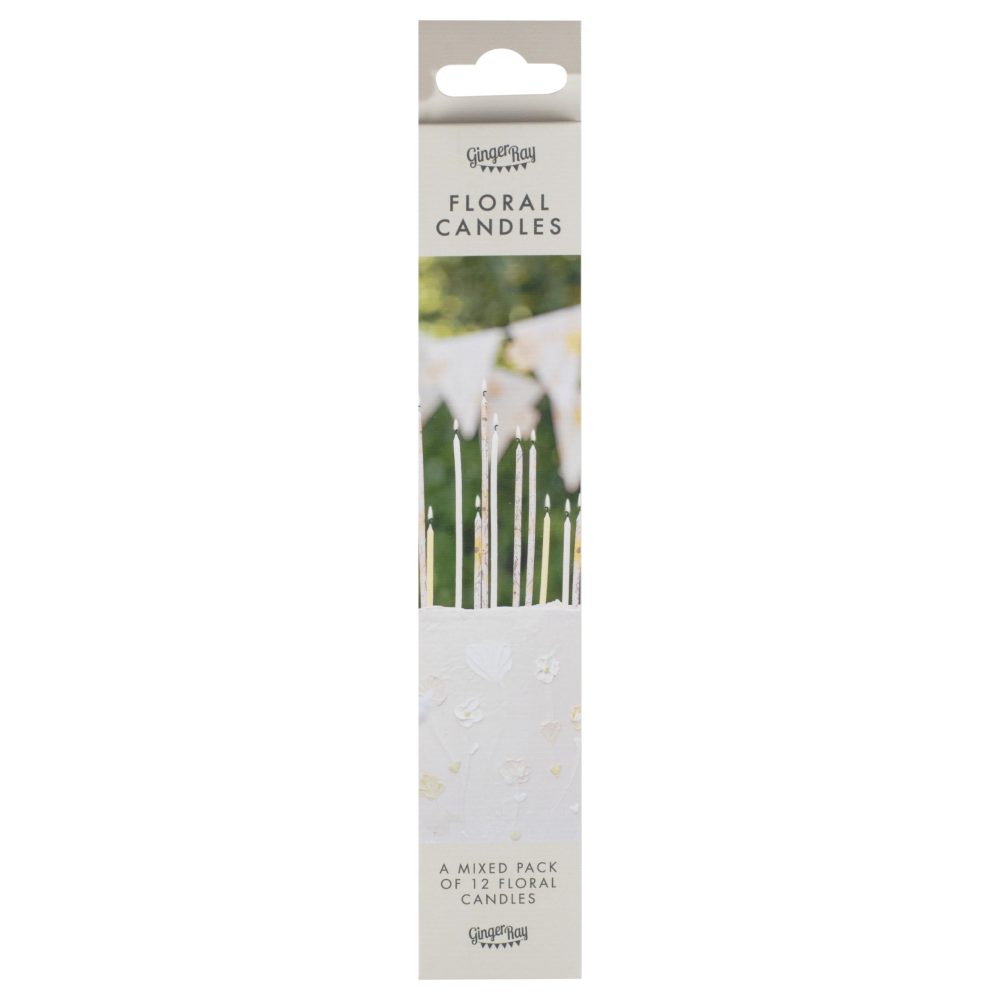Ginger Ray Floral Pastel Tall Cake Candle Holders 12 Pack - Image 2