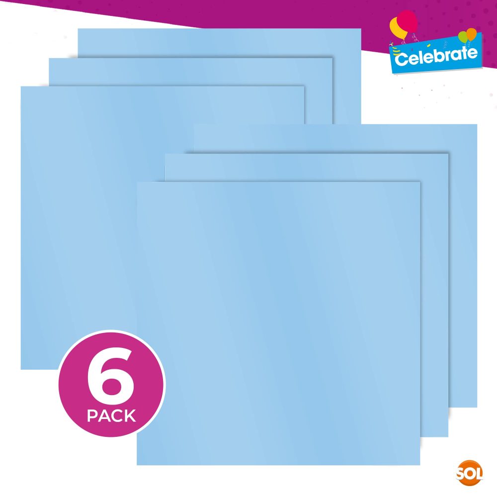 SOL 6pk Blue Table Cloths Party | 121 x 121cm | Reusable Blue Plastic Tablecloth | Blue Party Table Cloth | Plastic Table Cover | Blue Table Cover Party | Blue Table Cloth Party | Blue Tablecloth - Image 6