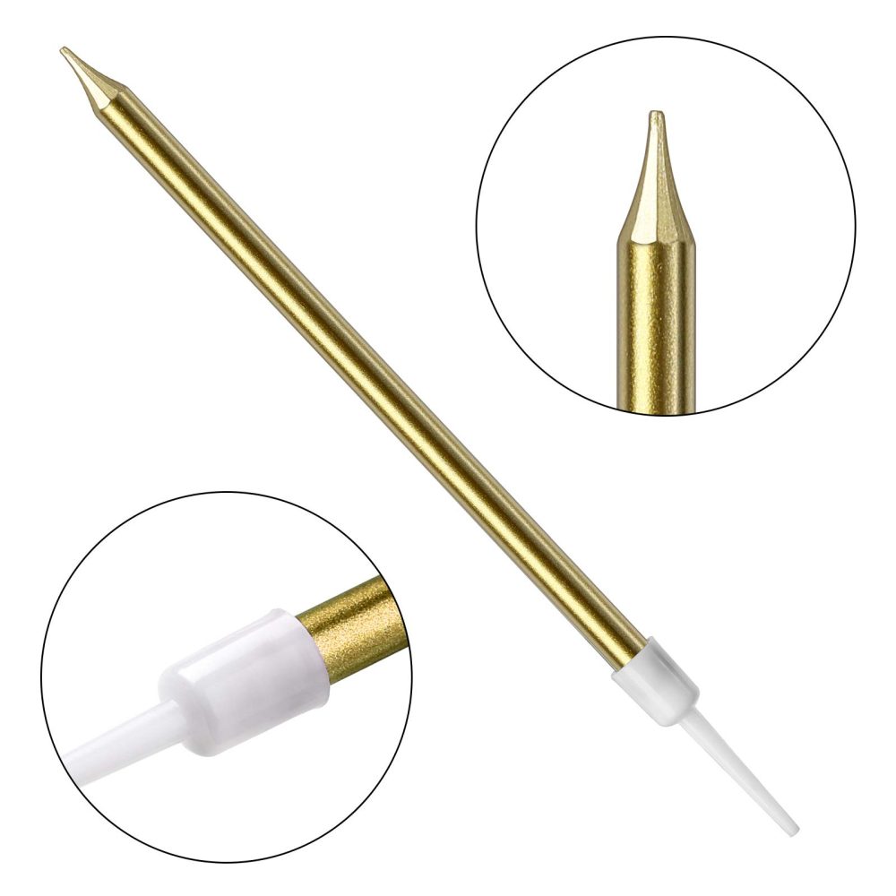 12PCS Birthday Candles with Real Flames Party Supplies for Cakes Sparkler Candles for Birthday Dinner Party (Gold) - Image 6