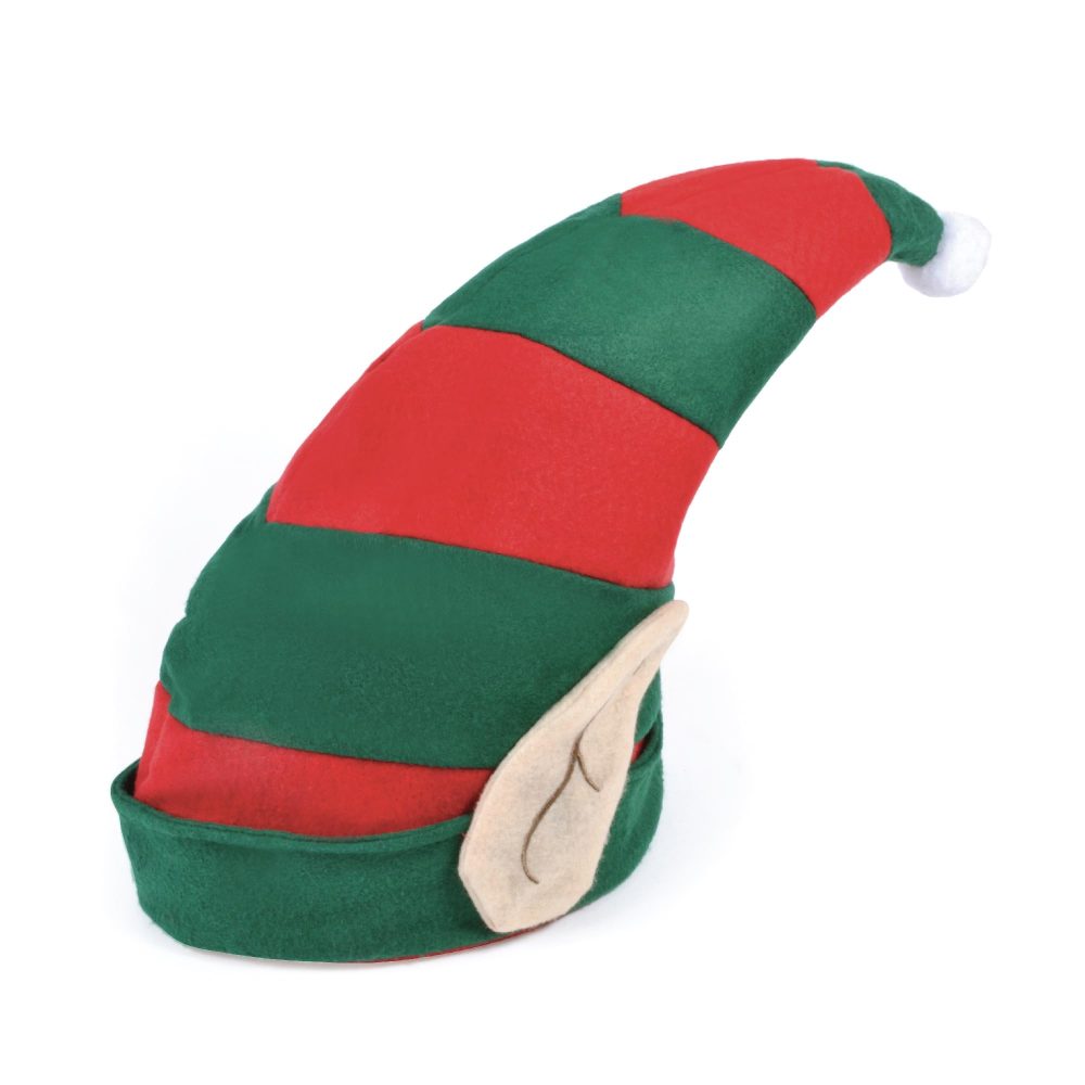 Bristol Novelty BH521 Christmas Accessory | Elf Hat with Ears | 1 Piece | Green & Red | One Size-Adult, unisex