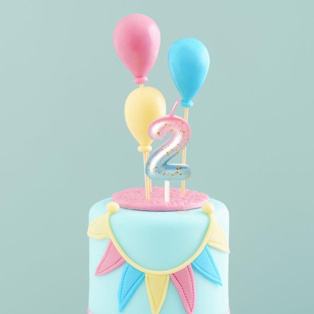 Pink Blue 2nd Birthday Candle Mermaid Theme Number 2 Candle for Birthday Cake, 2 Birthday Candle 2nd Candle for Cake, 2nd Birthday Cake Candle Cake Toppers for 2 Year Old Girls Pink - Image 4