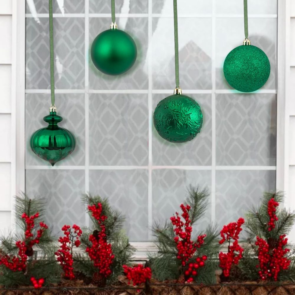Green Christmas Baubles 80mm Christmas Tree Decoration Ornaments 18pcs Shatterproof Balls for Xmas Hanging Decorations Festival Holiday Decor - Image 6
