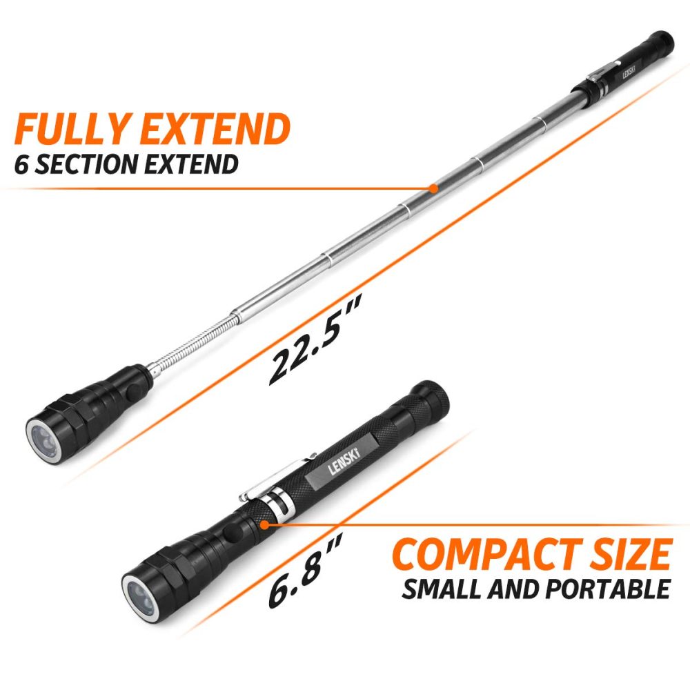 Lenski Gifts for Men, Mens Gifts for Dad, Gadgets for Men, Birthday Gifts for Him Telescopic Magnetic Pickup Tool with LED, Secret Santa Gifts for Men, Christmas Gifts for Him,Stocking Fillers for Men - Image 7