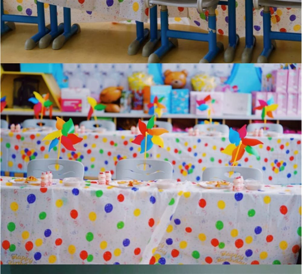flyorigin Table Cover Tablecloth, Ideal for Birthday Parties, Carnival, Baby Showers, Theme Party, SPA party, Disposable, Rectangle, waterproof Plastic Table Cloth 137 * 274cm - Image 5