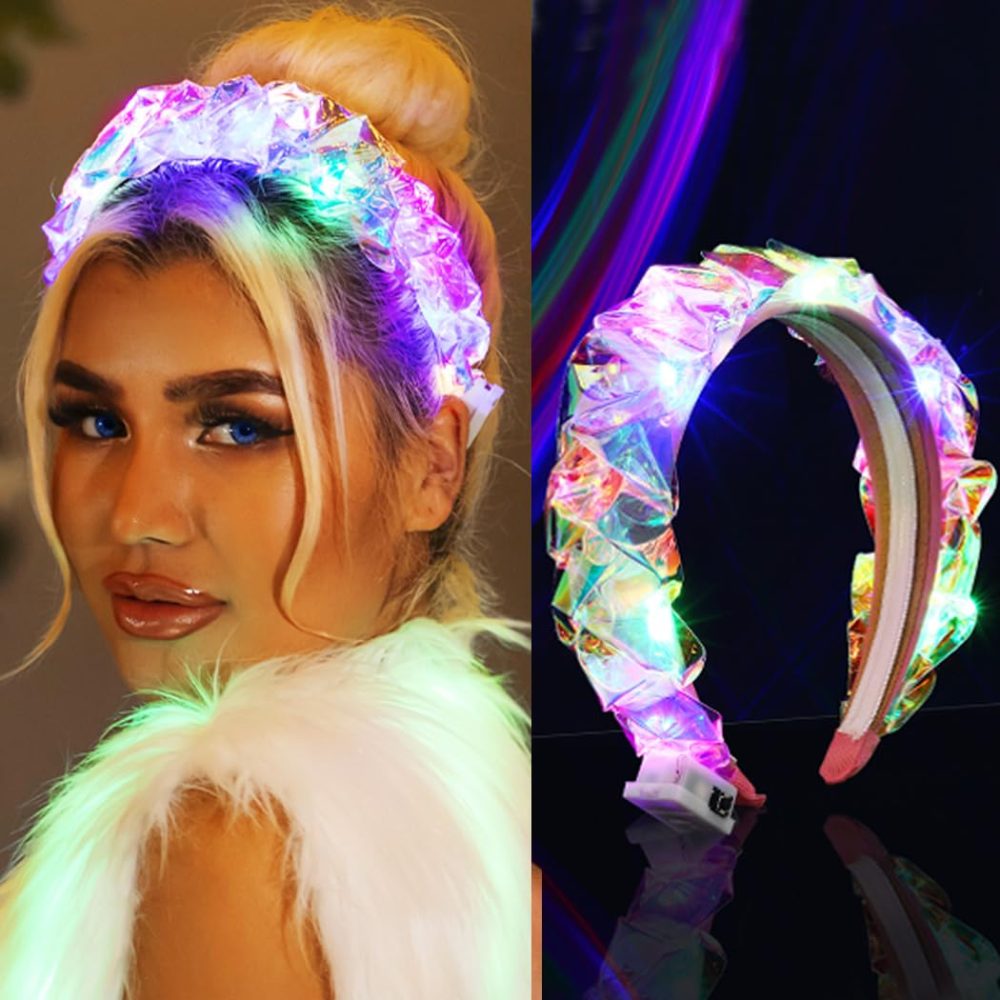 Fashband Light Up Headband LED Hair Bands Luminous Braided Hair Hoop Halloween Party Festival Hair Accessories for Women and Girls