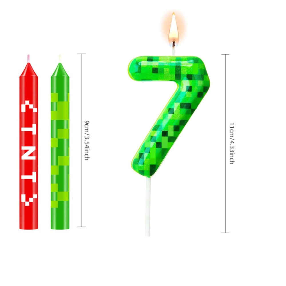 13pcs Gaming Candle Cake Decorations, Number 8 Candle Toppers Large Happy Birthday Topper Toppers Happy Birthday for Kids (8th) - Image 3