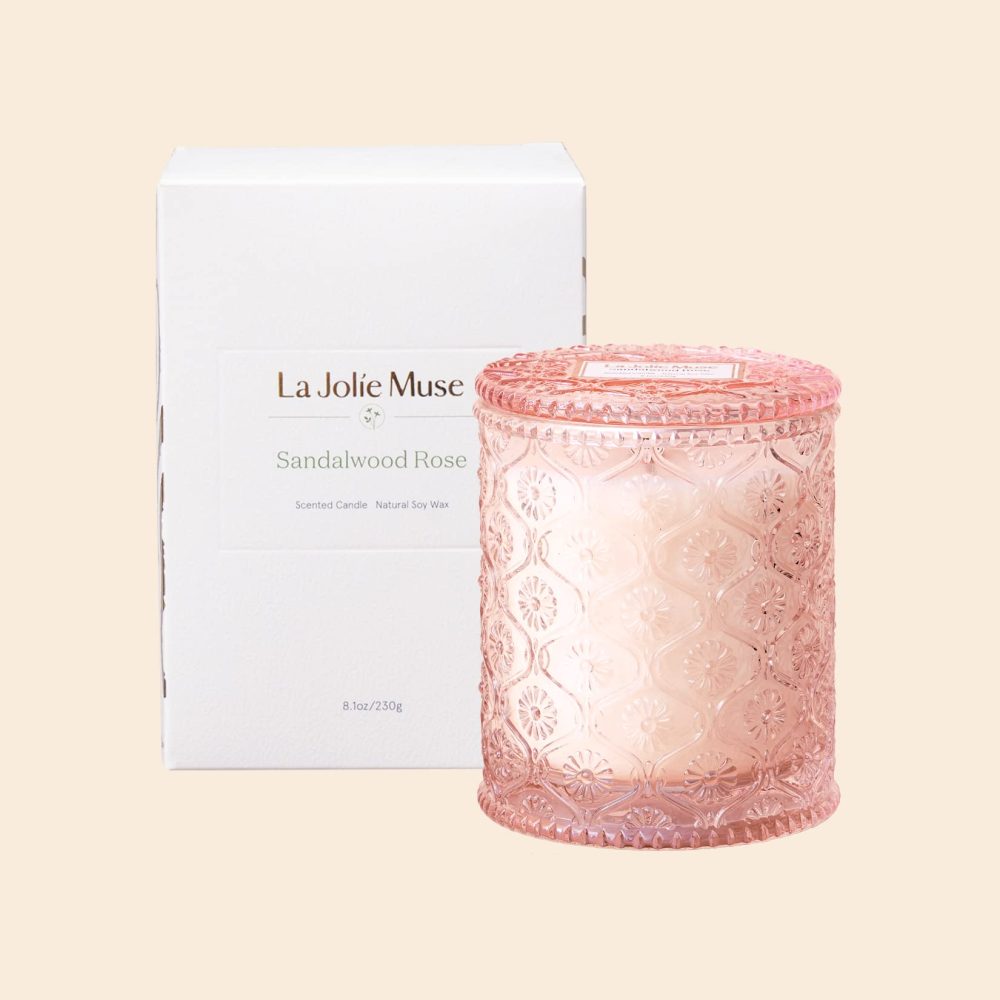 LA Jolie Muse Sandalwood Rose Candle, Scented Candles, Candles Gifts for Women, Natural Soy Candle, 6 oz 40 Hours Burn, Candles for Home Scented - Image 2