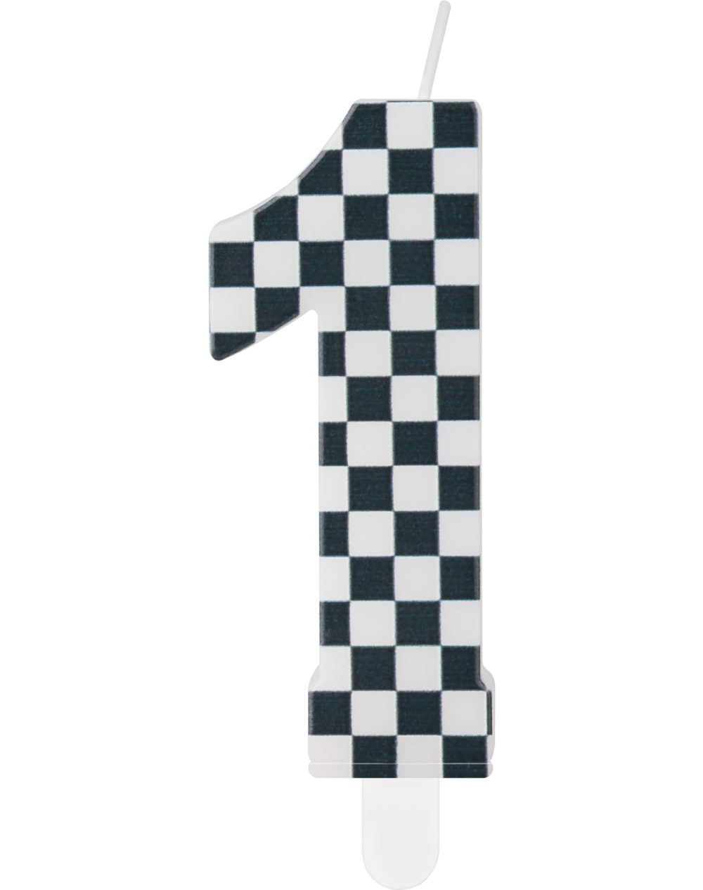Racing Cars Birthday Candles with Black and White Stripes, Racing Cars Themed Birthday Party Decorations, Cars Number 1 Candles Cake Topper for Girls Boys 1st Birthday Decorations Party Supplies