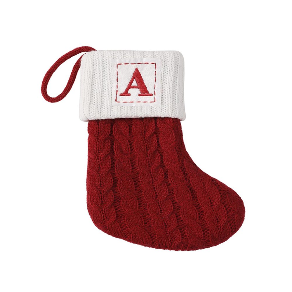 HOME'S FRIEND Monogram Christmas Stockings with Letters, Alphabet Decorations Stockings, Classic Personalized Stocking Decorations for Christmas Holiday Xmas Gift (A)