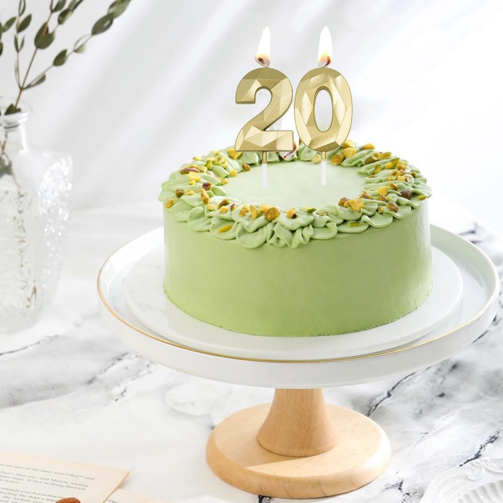 80th Birthday Candles, Gold Number 80 Candle,Birthday Cake Candles, Birthday Candle for Cake, Cake Candles Cake Topper Decorations for Birthday Party, Wedding, and Anniversary Supplies - Image 6