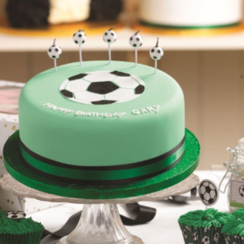 Baked With Love Football Cake Candles, Cupcake Decorations, Cupcake Candles - Pack of 5 Candles - Image 3