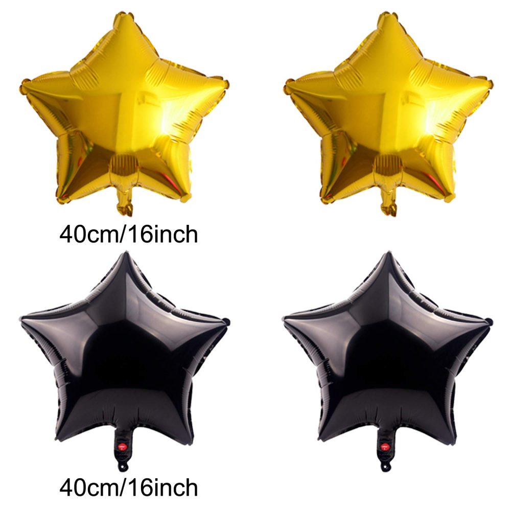 ZERODECO 80th Birthday Decorations, Black Gold Happy Birthday Balloons Number 80 Star Foil Balloons Birthday Confetti Triangular Garland Star-shaped Banner Hanging Swirls for Birthday Party Supplies - Image 3