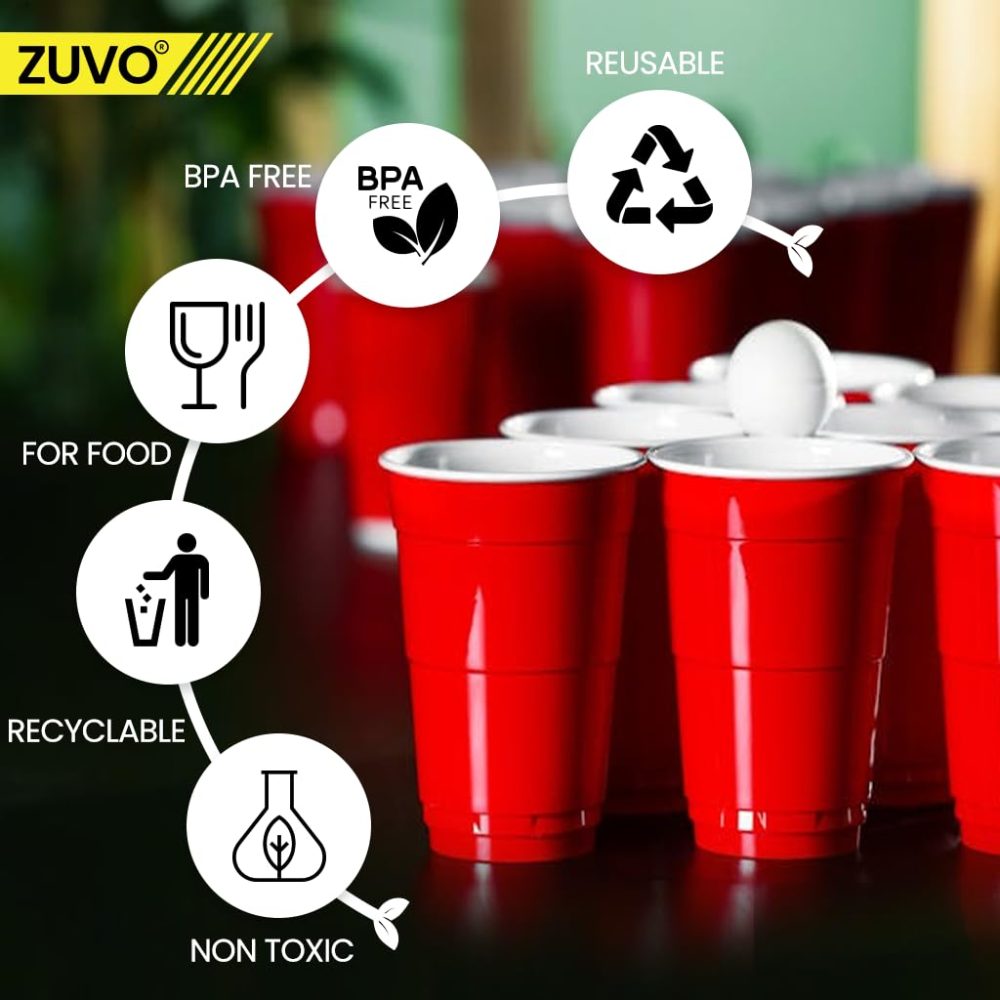 Red Cups for Party - 16 OZ - Pack of 50 Disposable Cups - Perfect for Any Occasion - Red Party Cups - Image 5