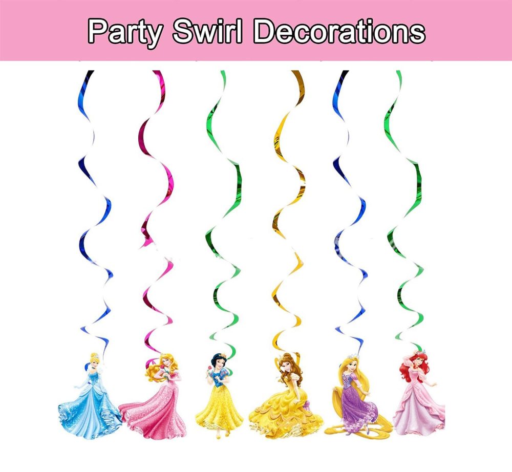 Princess Birthday Party Decoration Princess Birthday Banner Garland Hanging Swirl Decorations for Girls Kids Birthday Party - Image 4