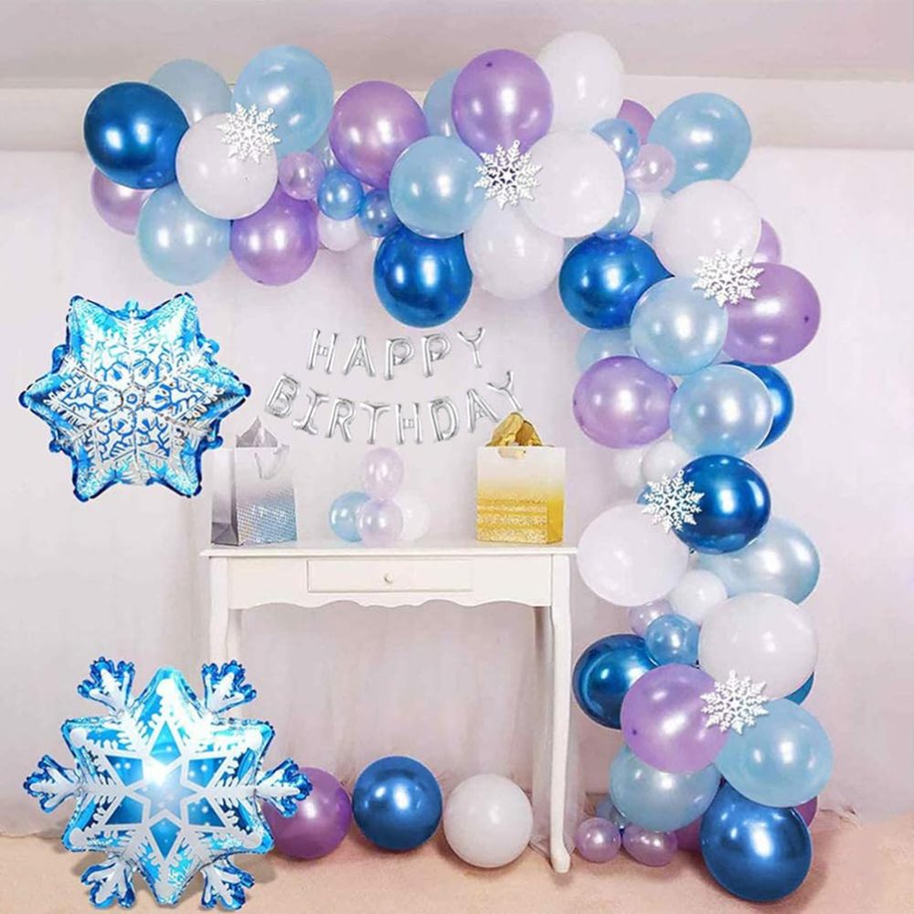 Frozen Balloons Arch Garland Kit, Frozen Birthday Party Decoration Happy Birthday Snowflakes Foil Balloon Frozen Decorations for Birthday Party Girl Home Decorations - Image 5