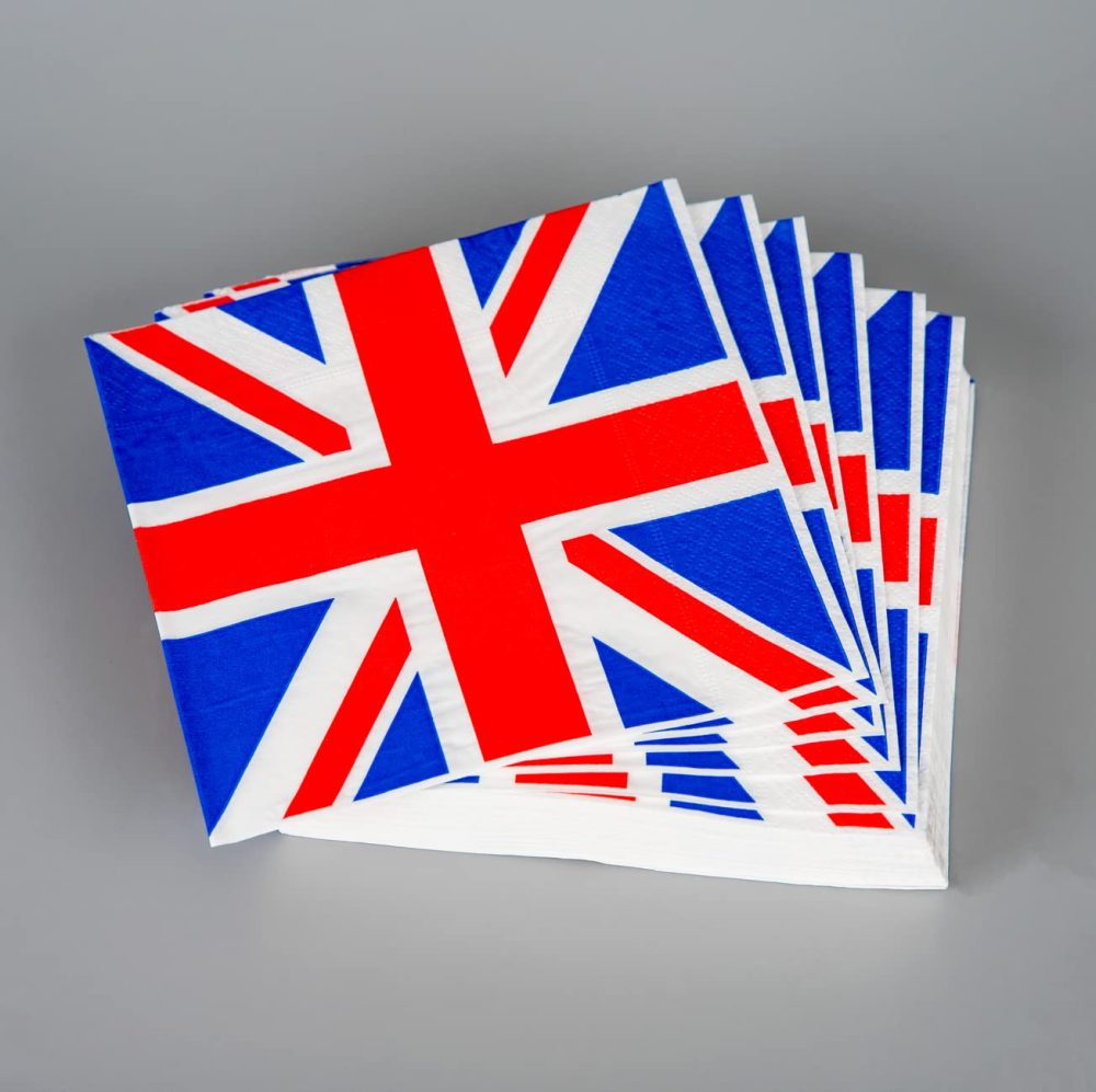 60Pcs Union Jack Party Napkins Serviettes Tableware King's Coronation Party Supplies Sporting Events Pub BBQ Royal Theme Table Decorations - Image 8