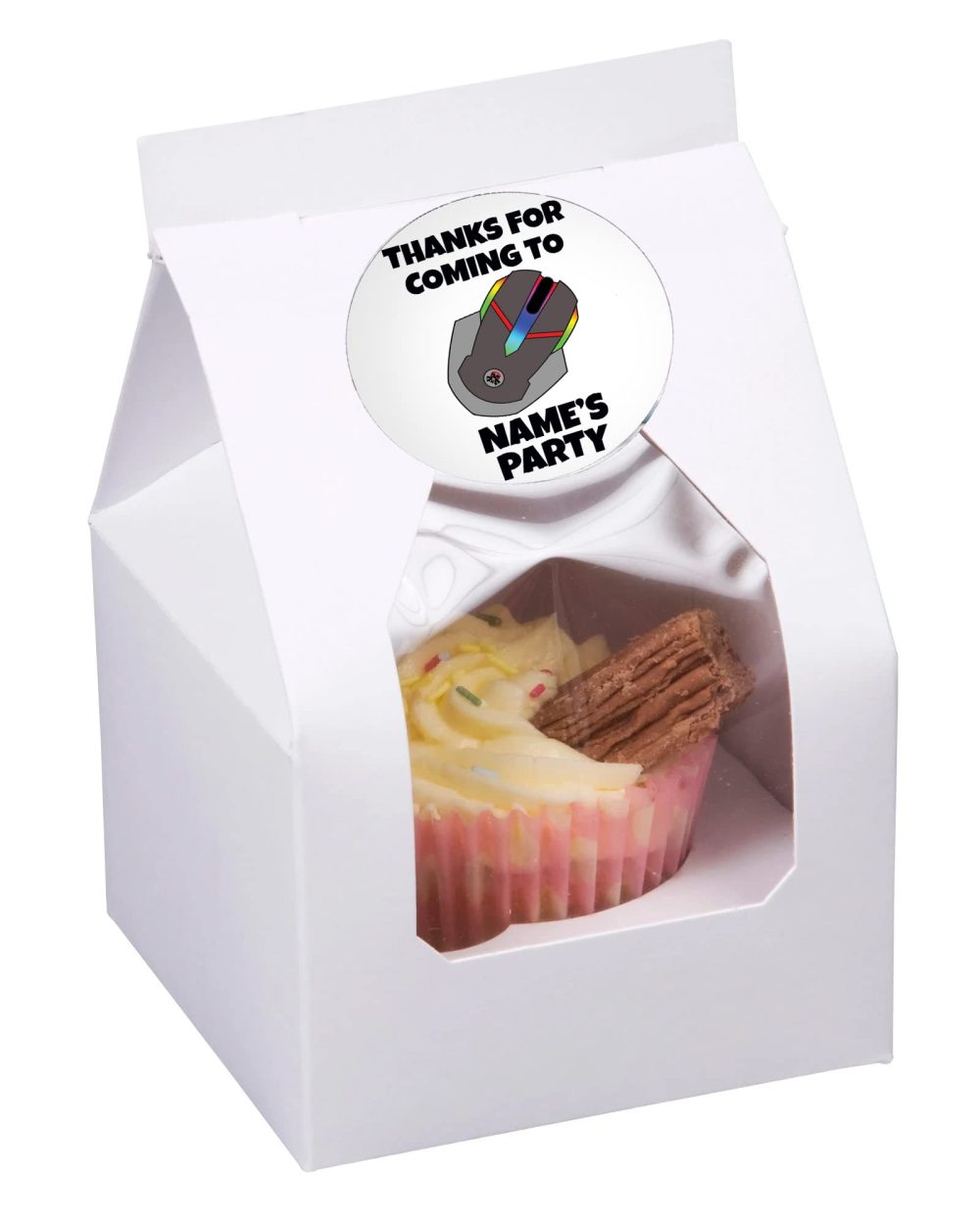 AK Giftshop Personalised Gaming Video PC Gamer Themed Thank You Birthday Party Stickers for Party Bags & Sweet Cones (48 Stickers) - Image 3