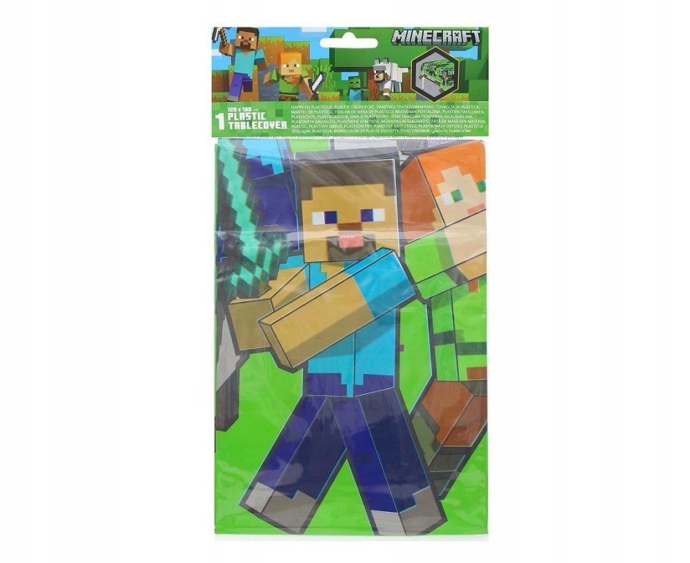 Minecraft Tablecloth as Decoration for Children's Birthday Parties and Themed Parties Size: 120 x 180 cm, Wipe-Clean, Reusable, Children's Birthday Party Superhero - Image 5