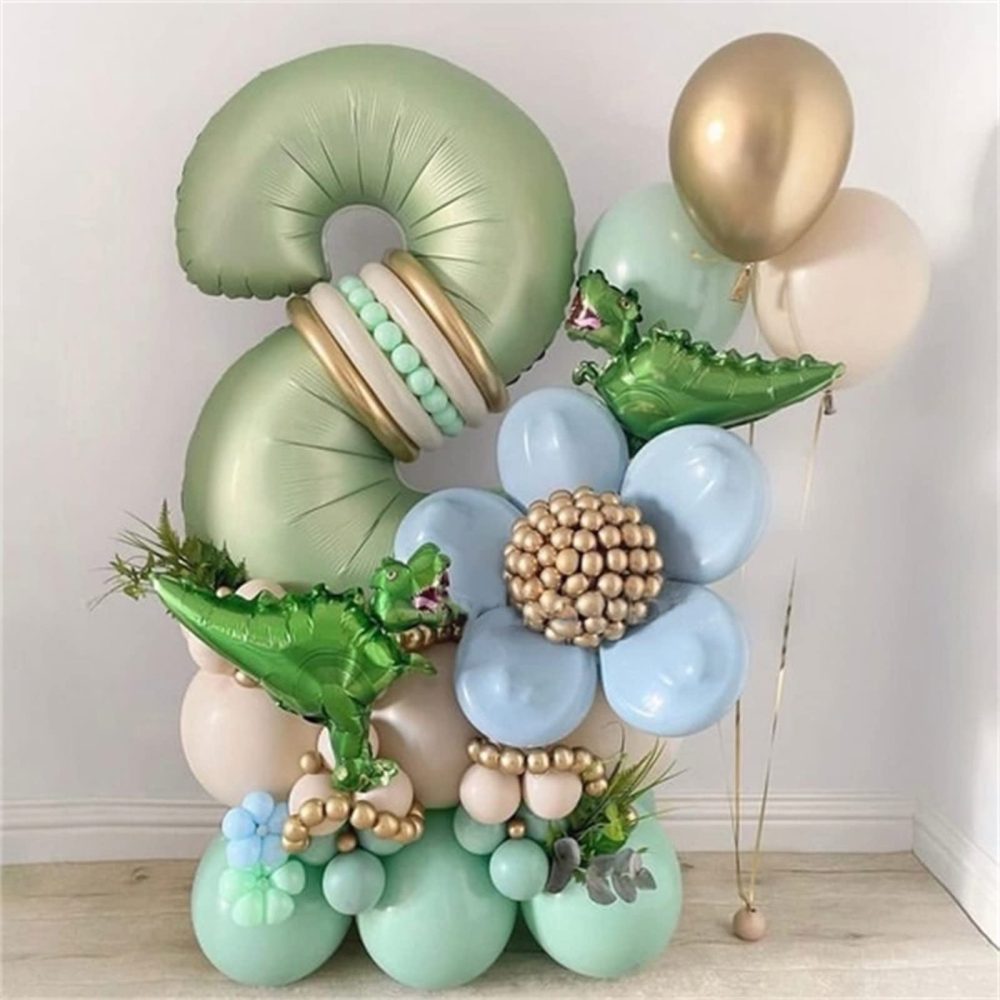 Sage Green Birthday Balloon Numbers 60, 40 Inch Big Foil Mylar Number 6 and 0 Helium Balloons, Olive Green Number 60 Balloon Set for Men Women 60th Birthday Anniversary Party Decorations Supplies - Image 6