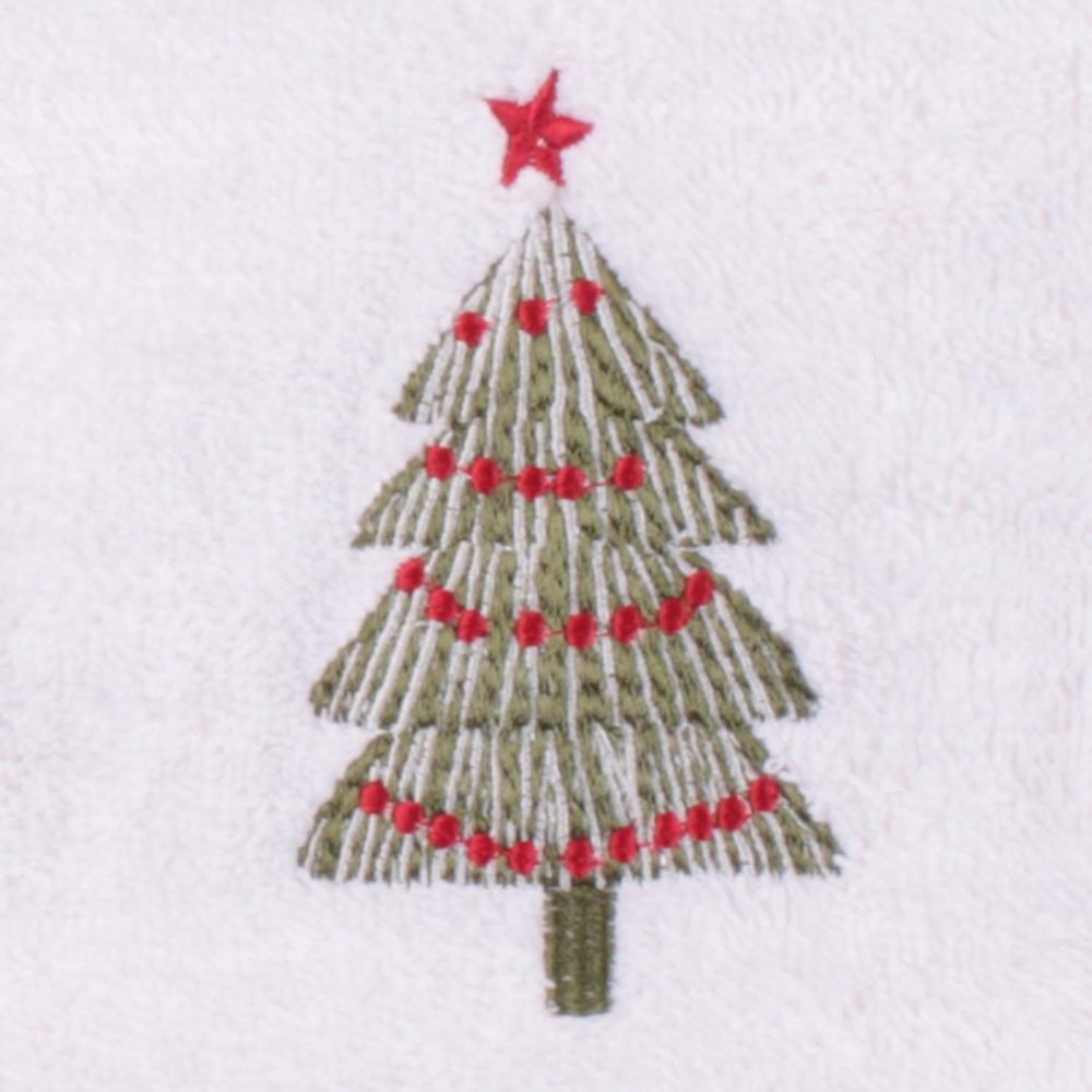 Fusion - Christmas Trees Hand Towels 2 Pack (50 x 90cm) - Soft & Fluffy 100% Cotton - Embroidery Xmas Tree Hand Towels - Christmas Bathroom Towels - Christmas Decorations/Christmas Bathroom Accessory - Image 3