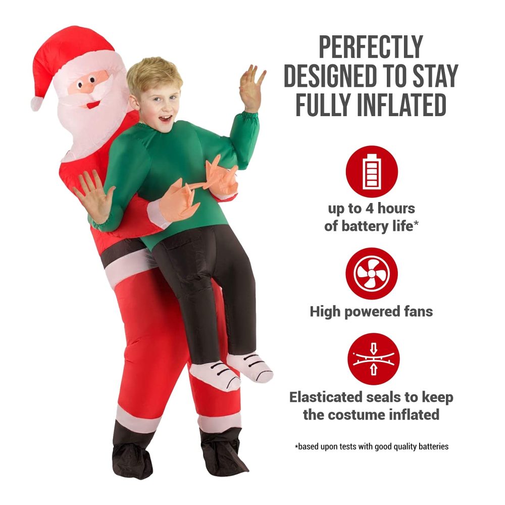 Morph Santa Inflatable Costume Kids, Santa Blow Up Costume, Santa Carrying Costume, Funny Inflatable Christmas Costume Kids One Size - Image 6