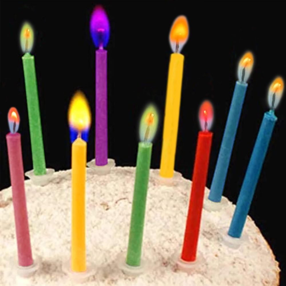 Kemladio Birthday Cake Candles Happy Birthday Candles Colorful Candles Holders Included (12, Medium) - Image 3