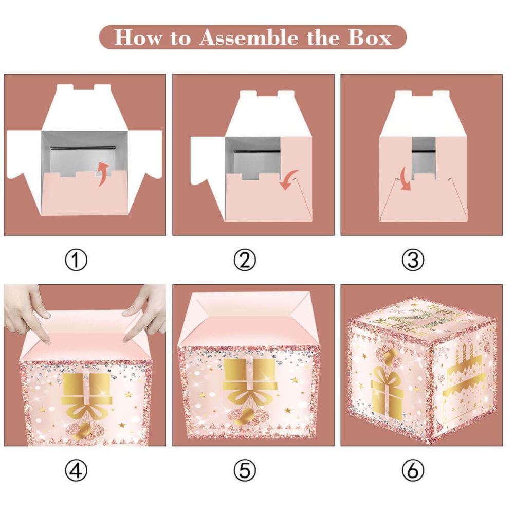 Happy 21st Rose Gold Birthday Balloon Boxes Decorations for Women Girl, 3pcs Cheers to 21 Years Happy Birthday Party Supplies, Pink 21 Years Old Birthday Party Photo Booth Props Decor - Image 4