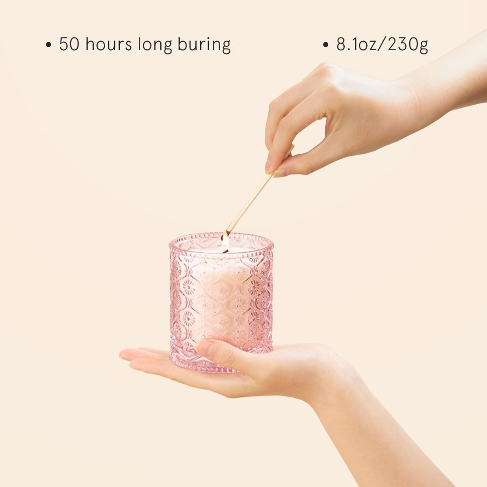 LA Jolie Muse Sandalwood Rose Candle, Scented Candles, Candles Gifts for Women, Natural Soy Candle, 6 oz 40 Hours Burn, Candles for Home Scented - Image 5
