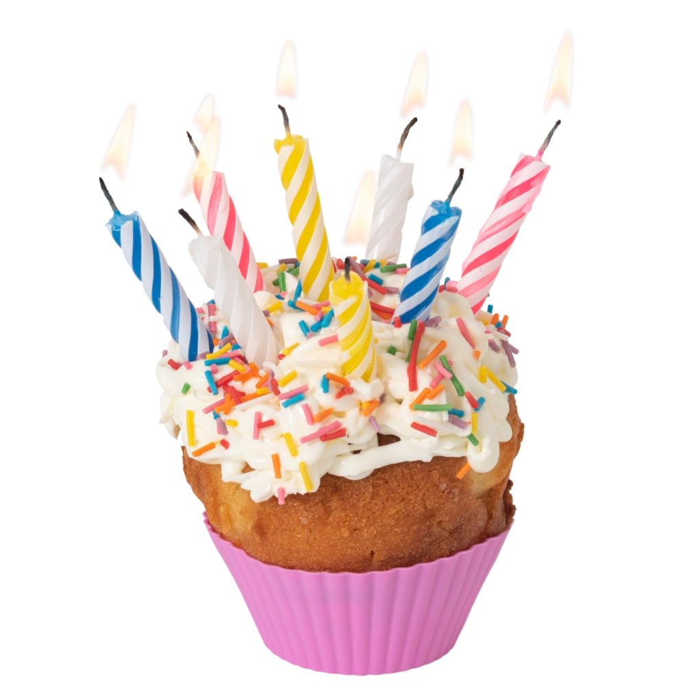 50 Decorative Birthday Cake Celebration Candles Set with Easy to Use Holders, Angel Flames, Assorted Striped Spiral Multi Coloured Birthday Party Candles - Image 5