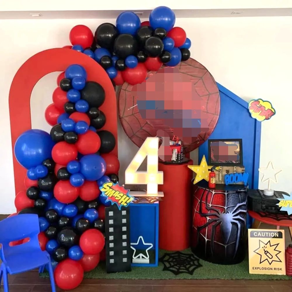 Red Blue Black Balloon Arch Garland Kit, 101 Pcs Matte Red Black and Royal Blue Latex Balloon Garland Kit for Super Spider Hero Party Boys Kids Birthday Baby Shower Graduation Party Decorations - Image 7