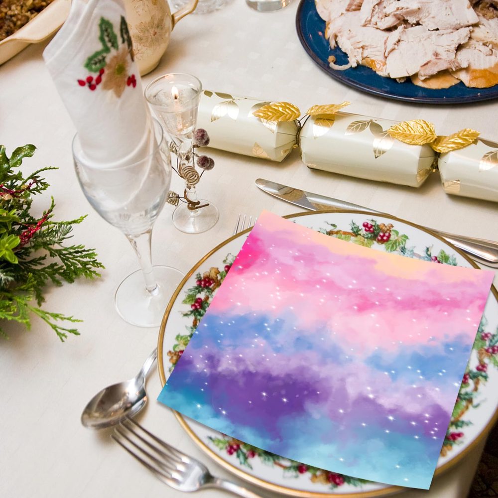 40pcs Rainbow Napkins, 33 x 33 cm, Disposable Guest Party Napkins for Baby Shower, Girls, Birthday, Wedding, Rainbow Party - Image 5