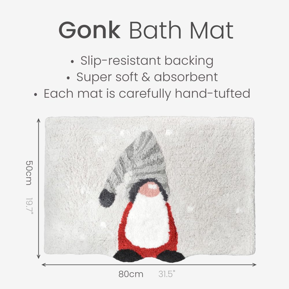 Allure Christmas Bath Mat Non Slip 50 x 80cm - Gonk Design, Super Soft & Absorbent Festive Rug - Image 6