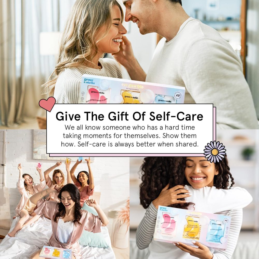 grace & stella Trio Under Eye Gel Patches Birthday Gifts for Women (12 Pairs, 3 Colours) Christmas Gifts for Women to treat Dark Circles, Eye Masks for Puffy Eyes, Vegan Pamper Gifts for Her - Image 3