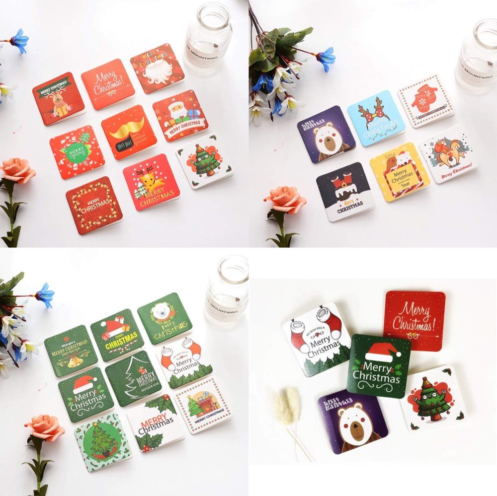 12 Pack Christmas Gift Bags, Santa Bags with Tissue Paper and Greeting Cards Christmas Treat Bags Assorted Sizes - Image 3