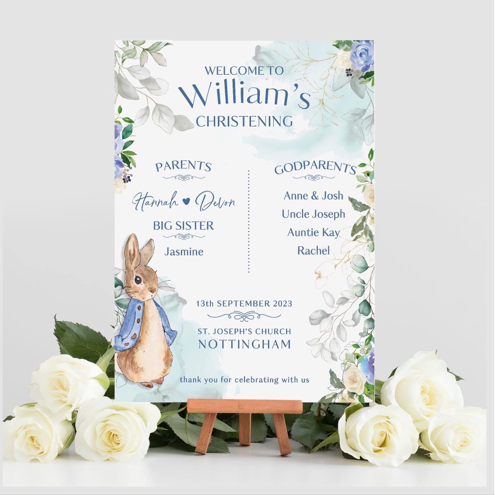 Blue Peter Rabbit Christening Sign - Image 9