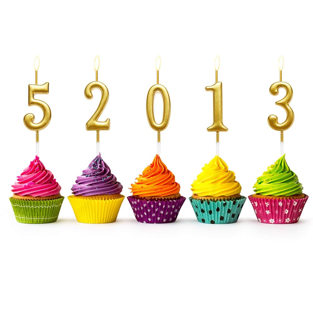BBTO 10 Pieces Birthday Cake Numeral Candles Number 0-9 Glitter Cake Topper Decoration and 10 Pieces Spiral Cake Candles with Holders for Birthday Wedding Cake Decorations, Total 20 Pieces (Gold) - Image 7