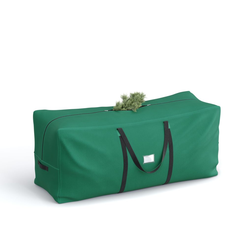 SONGMICS Christmas Tree Storage Bag, Tree Storage Container, up to 270 cm, Tree Holder Bag for Disassembled Holiday Tree, 600D Oxford Fabric, Long Handles, Forest Green RXS003G01