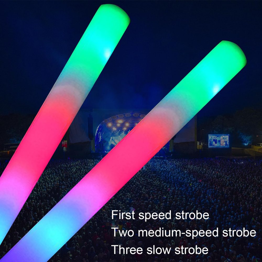 Foam Glow Sticks 30pcs, Light Up Foam Glow Sticks, Led Party Glow Sticks, Light Up Glow Sticks Party Packs, WKxinxuan 3 Modes Glow In The Dark party Supplies for Wedding, Raves, Party, Birthday - Image 5